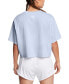 Women's Boxy Cropped Logo T-Shirt Nimbus Blue/white, XS - фото #2