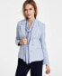 Фото #1 товара Women's Faux-Double-Breasted Fringe-Trim Blazer, Created for Macy's