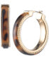 Фото #1 товара Gold-Tone Medium Tortoise-Look Hoop Earrings, 1.1"