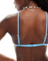 Free Society crinkle triangle bikini top in sky blue DE 34 - фото #4