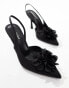 Фото #3 товара Glamorous slingback heeled shoes with flower in black