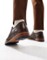 Фото #9 товара ASOS DESIGN brogue shoes in brown leather with natural sole and colour details