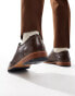 ASOS DESIGN brogue shoes in brown leather with natural sole and colour details US 9 - фото #9