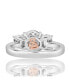 ფოტო #4 პროდუქტის Suzy Levian Sterling Silver White Oval Cut Cubic Zirconia 3-Stone Engagement Ring