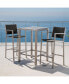 Фото #6 товара Cape Coral Outdoor 3 Piece Bar Set with Glass Table Top