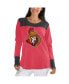 Women's Red and Black Ottawa Senators Plus Size Blindside Tri-Blend Long Sleeve Thermal T-shirt