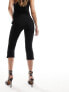 ASOS DESIGN ribbed capri pants in black