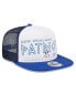Фото #1 товара Men's White, Royal New England Patriots Gridiron Classics Banger 9FIFTY Trucker Snapback Hat