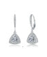 Фото #1 товара Sterling Silver Round and Triangle Cubic Zirconia Drop Earrings