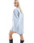 Фото #8 товара ASOS DESIGN Maternity denim mini shirt dress with front pockets in bleach wash