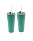 24 oz Insulated Straw Tumblers Set, 2 Piece