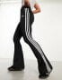 Фото #2 товара adidas Originals three stripe flared leggings in black