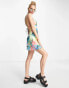 Фото #4 товара Bershka cami mini dress in bold tropical floral print