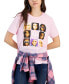 ფოტო #1 პროდუქტის Juniors' Barbie Grid Graphic T-Shirt