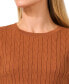 ფოტო #2 პროდუქტის Women's Cotton Cable-Knit Short-Sleeve Sweater