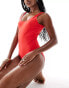 Фото #2 товара Threadbare scoop neck swimsuit with low back in red