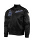 ფოტო #3 პროდუქტის Men's Black Los Angeles Dodgers Wordmark Satin Full-Snap Jacket