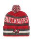 Фото #1 товара Men's Red Tampa Bay Buccaneers Bering Cuffed Knit Hat with Pom