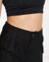 Фото #4 товара Stradivarius linen look wide leg trouser in black