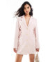 Фото #1 товара Aria Cove exclusive corset tie side blazer mini dress in baby pink