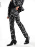 ASOS DESIGN skinny suit trouser in black floral print