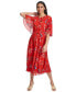 Women's Floral-Print Draped-Sleeve Dress