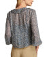 ფოტო #2 პროდუქტის Women's Ruffled Button-Front Long-Sleeve Top