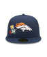 Фото #3 товара Men's Navy Denver Broncos Crown 3x Super Bowl Champions 59FIFTY Fitted Hat