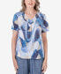 ფოტო #1 პროდუქტის Women's Bayou V-neck Wavy Abstract Top