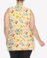 Фото #2 товара Plus Size Floral Sleeveless Tunic Top