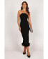 ფოტო #2 პროდუქტის Women's Clara Feather Trim Midi Dress - Black