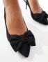 New look satin bow slingback heeled shoe in black