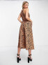 Фото #4 товара Style Cheat belted wide leg jumpsuit in leopard print