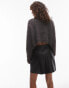 Фото #4 товара Topshop faux leather step hem mini skirt in black