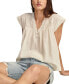 Women's Cotton Band-Sleeve Yoke Top