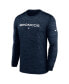 Фото #3 товара Men's Navy Denver Broncos Sideline Team Velocity Performance Long Sleeve T-shirt
