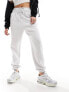 Фото #9 товара In The Style cuffed leg jogger with drawstring in grey marl