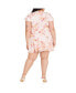 Plus Size Romantic Print Ruffle Mini Dress