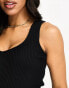 ASOS DESIGN Maternity knitted v neck vest top in black