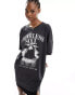 Фото #2 товара ONLY oversized fearless soul graphic t-shirt in wash black