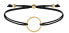 Corded bracelet with black / gold ring