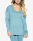 ფოტო #1 პროდუქტის Women's Textured Slub Knit Tee