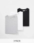 Фото #1 товара ONLY & SONS 3 pack super oversized t-shirt in black white & light grey