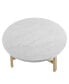 Фото #6 товара 30 inch Round Coffee Table in Faux White Marble and Acorn