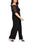 Plus Size Puffed-Sleeve Off-The-Shoulder Jumpsuit