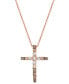 Фото #1 товара Chocolate Ombré Diamond Cross 18" Pendant Necklace (1/2 ct. t.w.) in 14k Gold (Also Available in Rose Gold or White Gold)