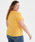 Фото #4 товара Plus Size Printed Short-Sleeve Henley Top, Created for Macy's
