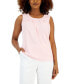 Women's Leaf-Texture Pleated-Neck Top