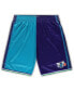 Фото #1 товара Men's Teal, Purple Charlotte Hornets Big and Tall Hardwood Classics Split Swingman Shorts