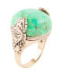 ფოტო #1 პროდუქტის Ornate Bronze and Genuine Lime Turquoise Rings